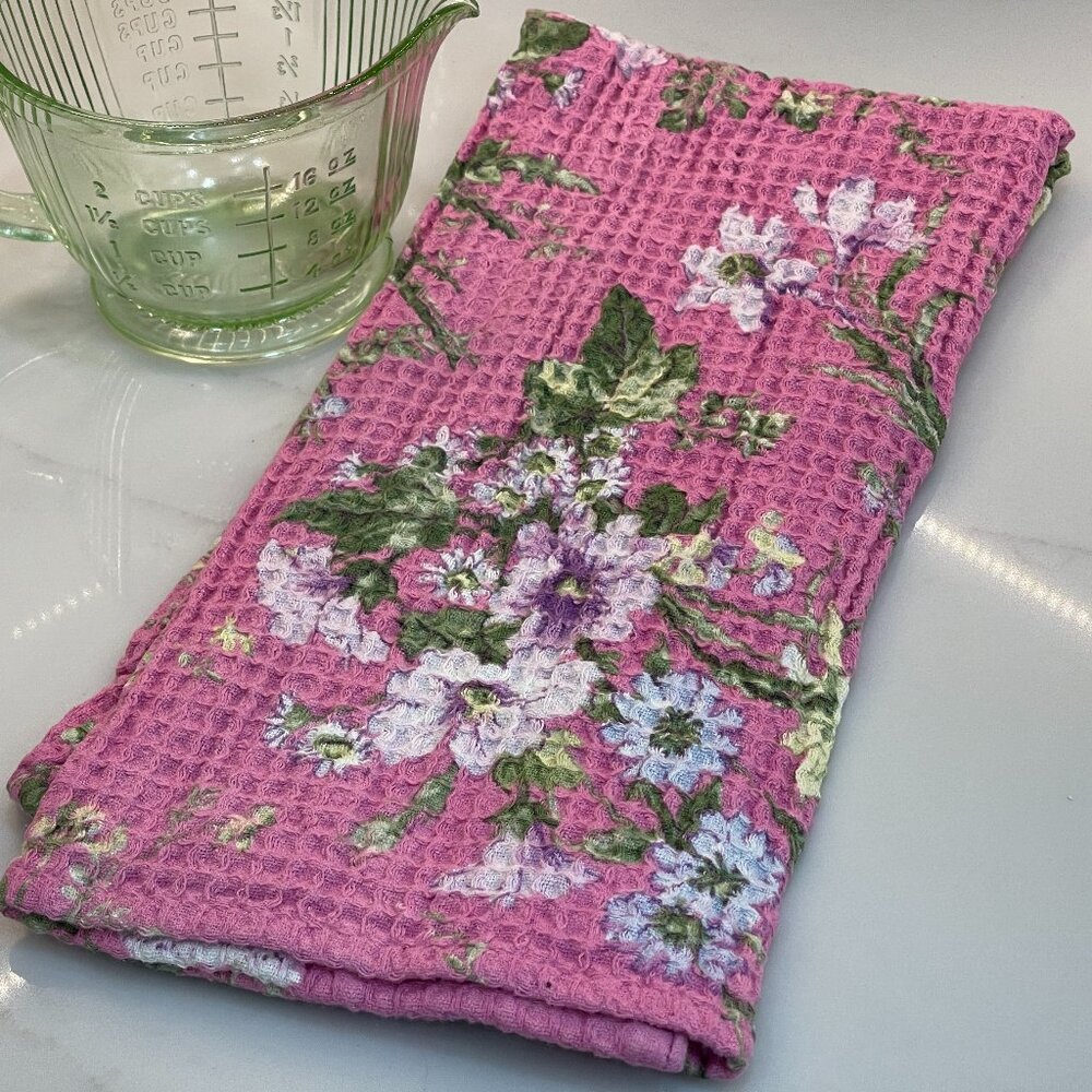 April Cornel Romantic Vintage Style Waffle Dish Towel -NWT